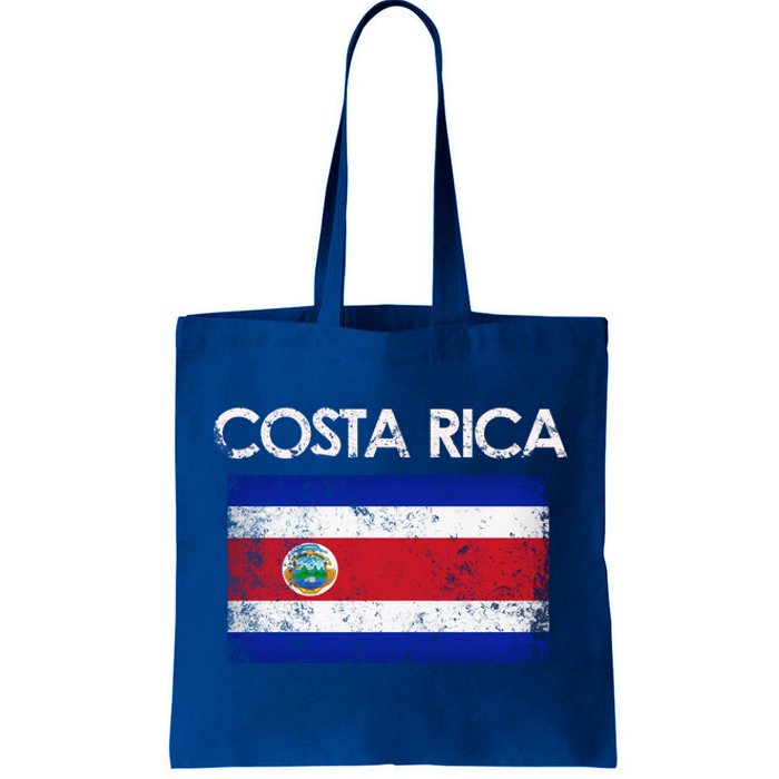 Vintage Costa Rica Rican Flag Pride Funny Gift Tote Bag