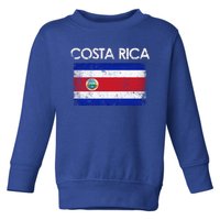 Vintage Costa Rica Rican Flag Pride Funny Gift Toddler Sweatshirt