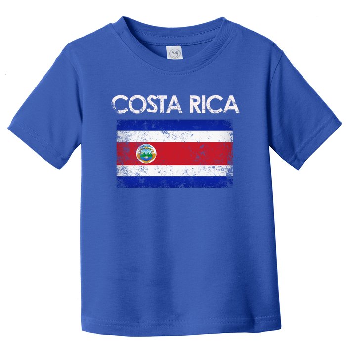 Vintage Costa Rica Rican Flag Pride Funny Gift Toddler T-Shirt