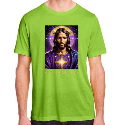 Viva Cristo Rey Catholic Jesus Christ The King Adult ChromaSoft Performance T-Shirt