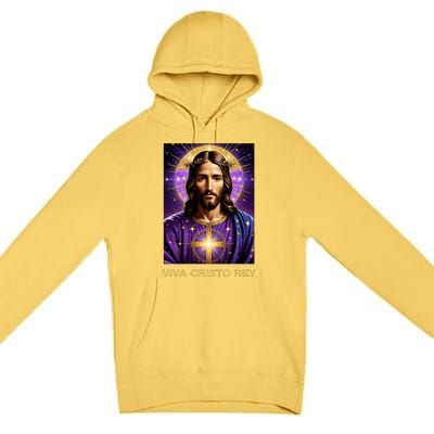 Viva Cristo Rey Catholic Jesus Christ The King Premium Pullover Hoodie