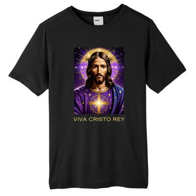 Viva Cristo Rey Catholic Jesus Christ The King Tall Fusion ChromaSoft Performance T-Shirt