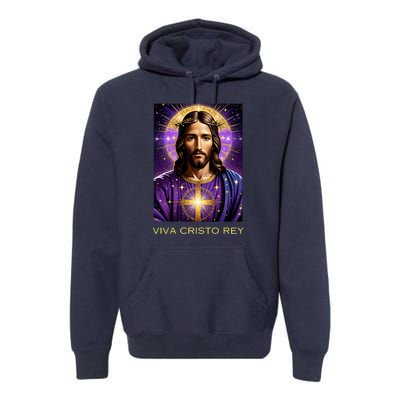 Viva Cristo Rey Catholic Jesus Christ The King Premium Hoodie