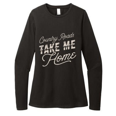 Vintage Country Roads Take Me Home Retro Womens CVC Long Sleeve Shirt