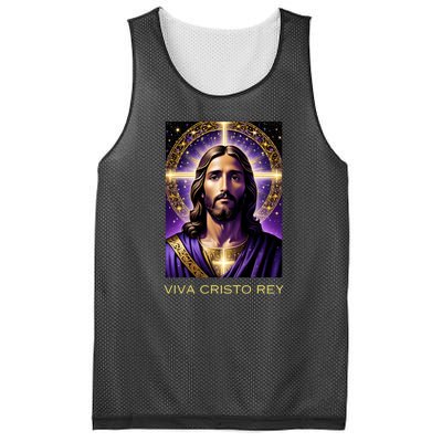 Viva Cristo Rey Catholic Jesus Christ The King Mesh Reversible Basketball Jersey Tank