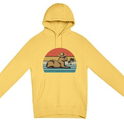 Vintage Capybara Retro Capybara Premium Pullover Hoodie