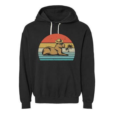 Vintage Capybara Retro Capybara Garment-Dyed Fleece Hoodie
