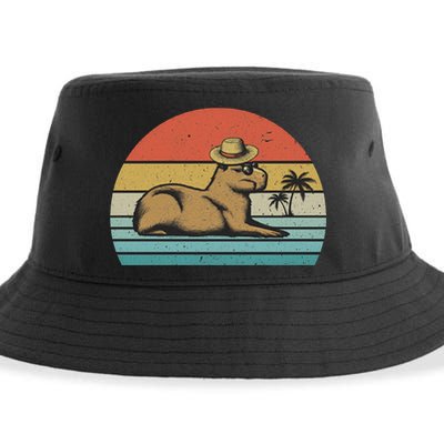 Vintage Capybara Retro Capybara Sustainable Bucket Hat