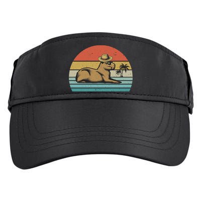 Vintage Capybara Retro Capybara Adult Drive Performance Visor