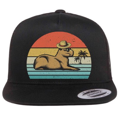 Vintage Capybara Retro Capybara Flatbill Hat