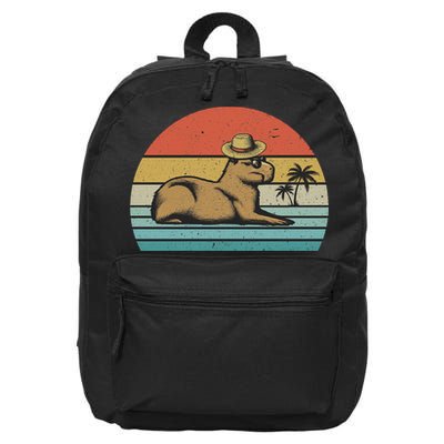 Vintage Capybara Retro Capybara 16 in Basic Backpack