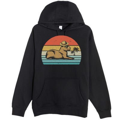 Vintage Capybara Retro Capybara Premium Pullover Hoodie