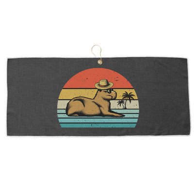 Vintage Capybara Retro Capybara Large Microfiber Waffle Golf Towel