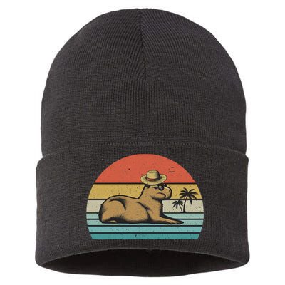 Vintage Capybara Retro Capybara Sustainable Knit Beanie