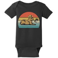Vintage Capybara Retro Capybara Baby Bodysuit