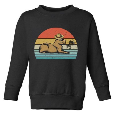 Vintage Capybara Retro Capybara Toddler Sweatshirt