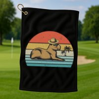 Vintage Capybara Retro Capybara Golf Towel
