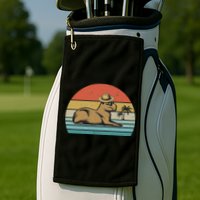 Vintage Capybara Retro Capybara Golf Towel