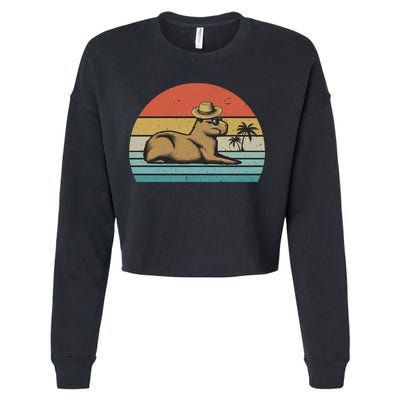 Vintage Capybara Retro Capybara Cropped Pullover Crew