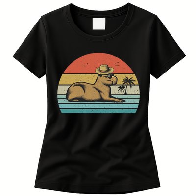 Vintage Capybara Retro Capybara Womens T-Shirt