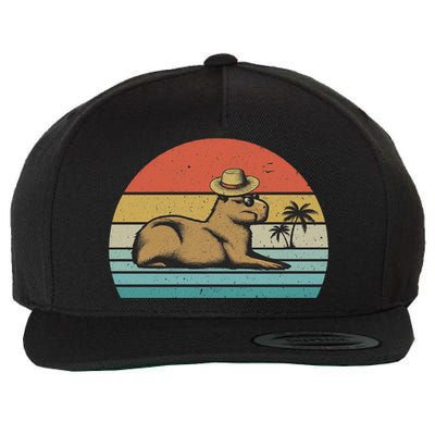 Vintage Capybara Retro Capybara Wool Snapback Cap