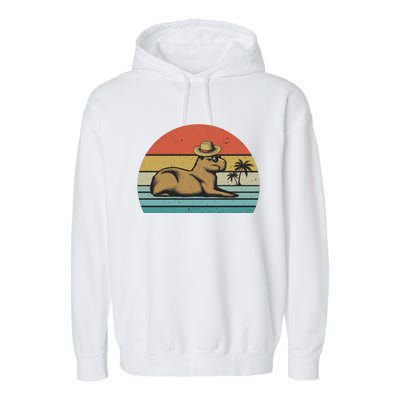 Vintage Capybara Retro Capybara Garment-Dyed Fleece Hoodie