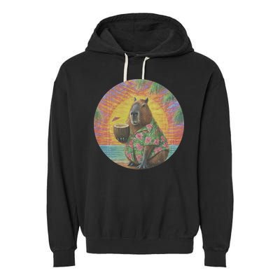 Vintage Capybara Retro Capybara Garment-Dyed Fleece Hoodie