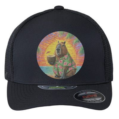 Vintage Capybara Retro Capybara Flexfit Unipanel Trucker Cap