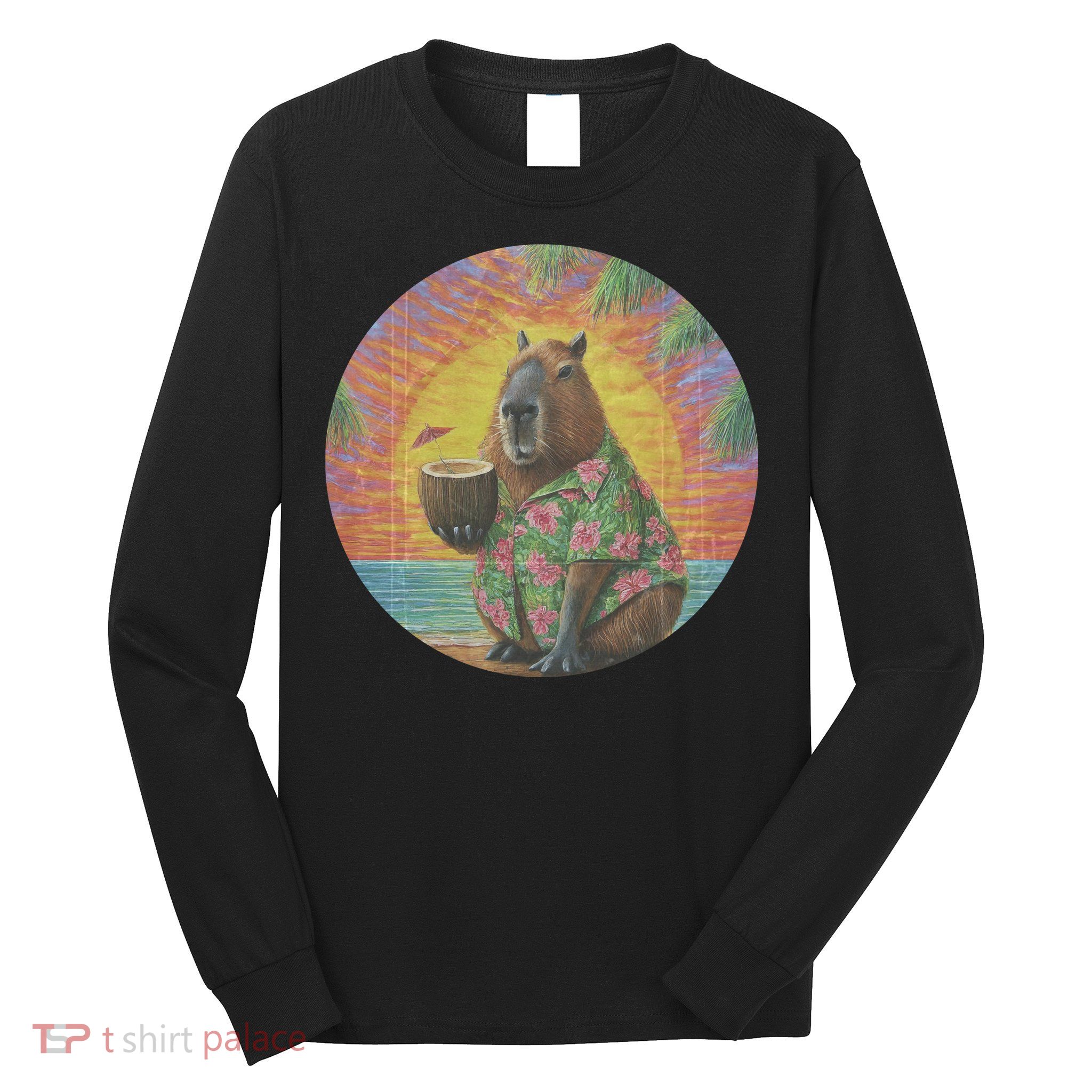 Vintage Capybara Retro Capybara Long Sleeve Shirt