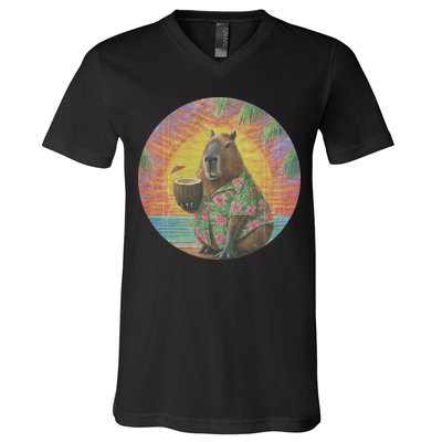 Vintage Capybara Retro Capybara V-Neck T-Shirt