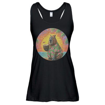 Vintage Capybara Retro Capybara Ladies Essential Flowy Tank