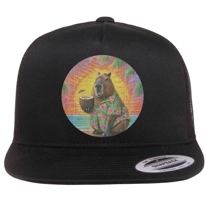 Vintage Capybara Retro Capybara Flatbill Hat