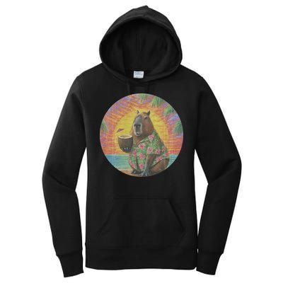Vintage Capybara Retro Capybara Women's Pullover Hoodie