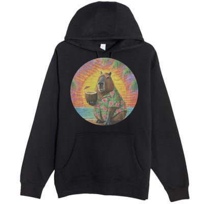 Vintage Capybara Retro Capybara Premium Pullover Hoodie