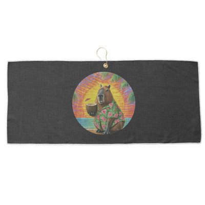 Vintage Capybara Retro Capybara Large Microfiber Waffle Golf Towel