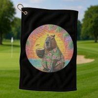 Vintage Capybara Retro Capybara Golf Towel