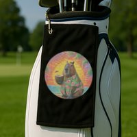 Vintage Capybara Retro Capybara Golf Towel