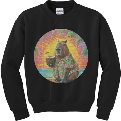 Vintage Capybara Retro Capybara Kids Sweatshirt