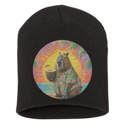 Vintage Capybara Retro Capybara Short Acrylic Beanie