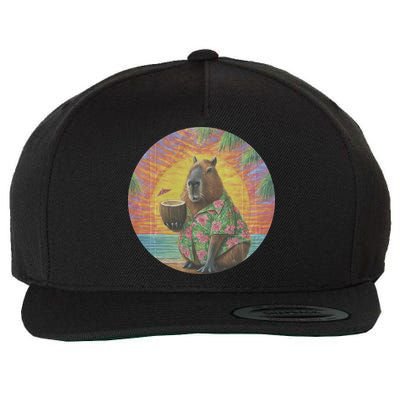 Vintage Capybara Retro Capybara Wool Snapback Cap