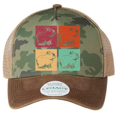 Vintage Capybara Rodent Animals Vintage Capybaras Capybara  Legacy Tie Dye Trucker Hat