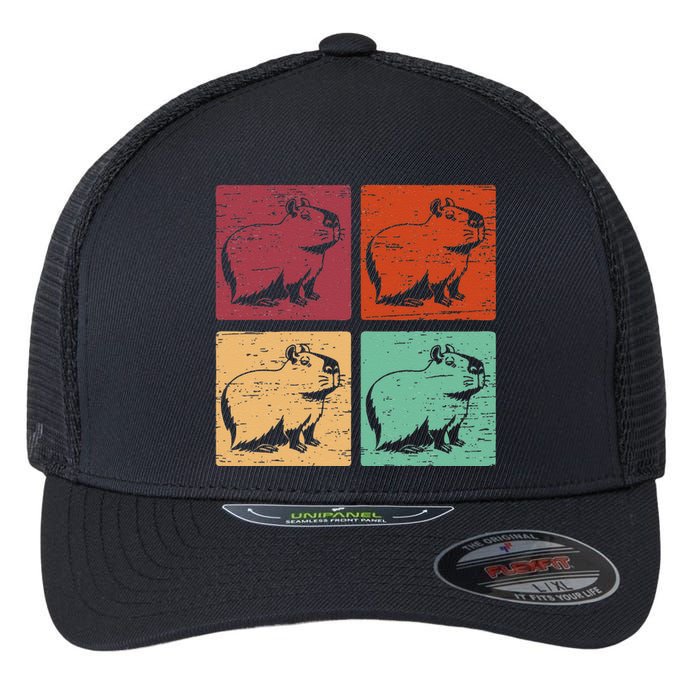 Vintage Capybara Rodent Animals Vintage Capybaras Capybara  Flexfit Unipanel Trucker Cap