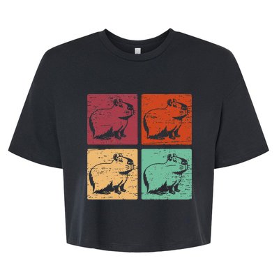 Vintage Capybara Rodent Animals Vintage Capybaras Capybara  Bella+Canvas Jersey Crop Tee