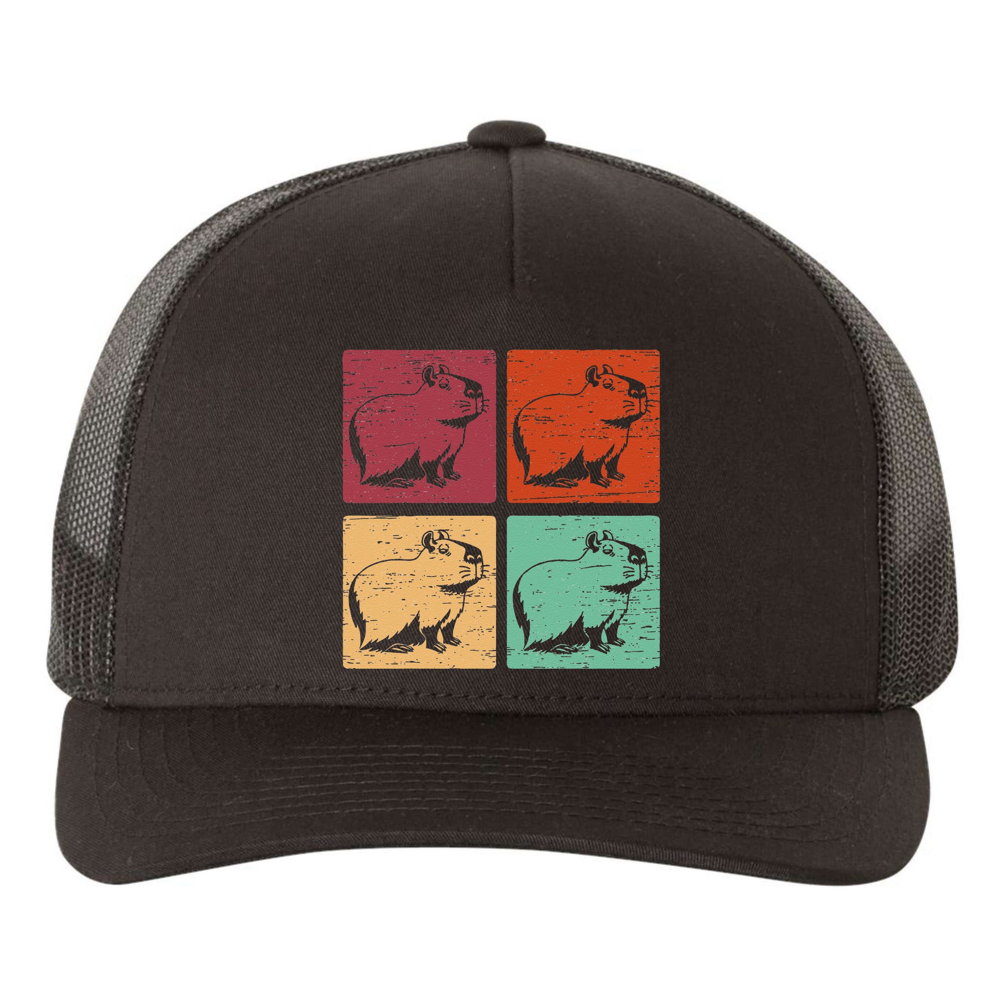 Vintage Capybara Rodent Animals Vintage Capybaras Capybara  Yupoong Adult 5-Panel Trucker Hat