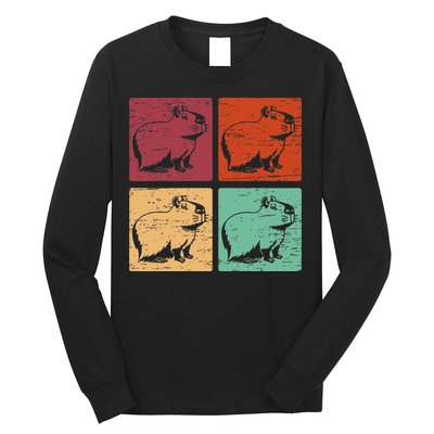 Vintage Capybara Rodent Animals Vintage Capybaras Capybara  Long Sleeve Shirt