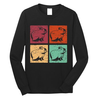 Vintage Capybara Rodent Animals Vintage Capybaras Capybara  Long Sleeve Shirt