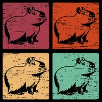 Vintage Capybara Rodent Animals Vintage Capybaras Capybara  Backpack