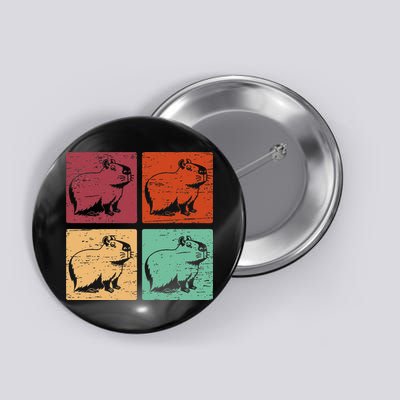 Vintage Capybara Rodent Animals Vintage Capybaras Capybara  Button