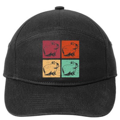 Vintage Capybara Rodent Animals Vintage Capybaras Capybara  7-Panel Snapback Hat