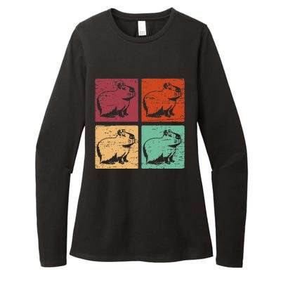 Vintage Capybara Rodent Animals Vintage Capybaras Capybara  Womens CVC Long Sleeve Shirt